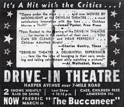 East Side Drive-In Theatre - Old Ad After Opening (newer photo)
